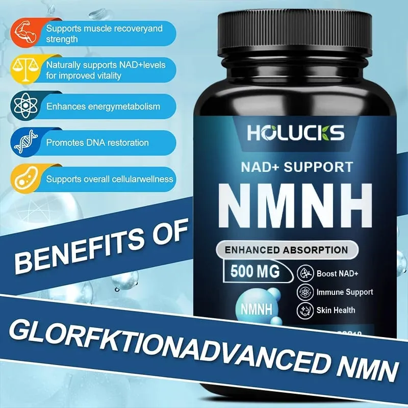 Premium 5-in-1 NMNH Supplement with Nicotinamide Riboside TMG Resveratrol C0Q10 Support Immunity Longevity & Vitality