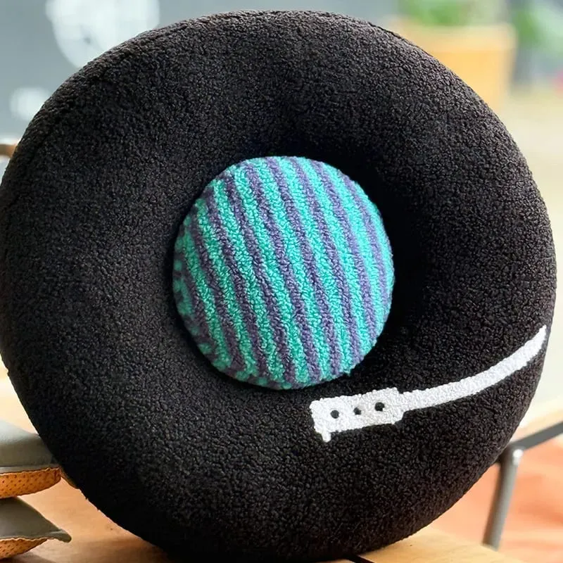 40cm Vinyl Record Shaped Pillow Retro Throw Pillow For Music Lovers Disc Party Creative Plush Cushion Record Sofa Couch Pillow — image 6