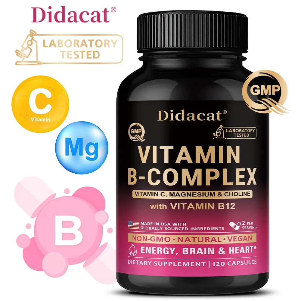 Vitamin B Complex with Vitamin C Choline & Inositol Support Energy Metabolism Nerve Health Cardio Wellness & Immune Defense — image 2