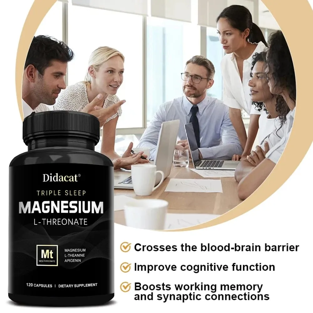 Magnesium L-threonate Capsules - Enhance Concentration Memory Promote Brain Health Improve Sleep Quality Reduces Fatigue — image 5