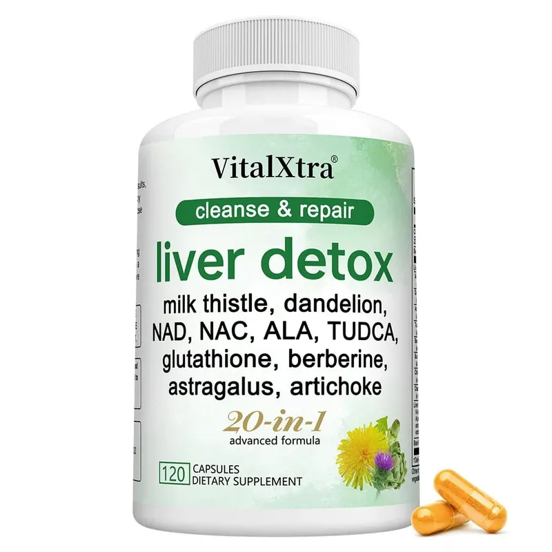 Liver Support Capsules Milk Thistle Dandelion Supports Liver Cleanse & Detox Wellness Antioxidant & Digestive Health