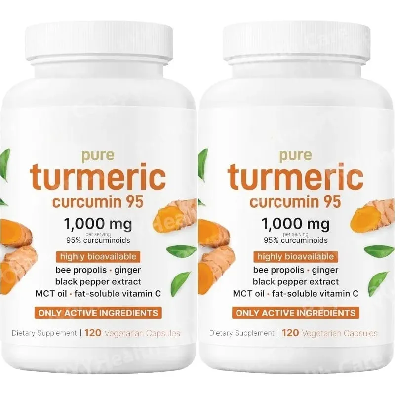Turmeric Curcumin Botanical Supplement Pure Turmeric Extract Capsules with Ginger and Black Pepper 120 Pieces Per Bottle — image 2