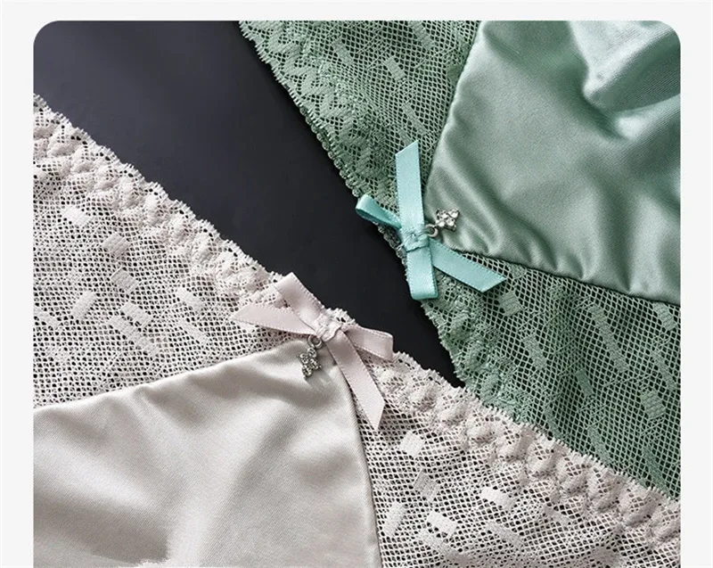 Sexy men's underwear Mesh lace cueca satin splicing sissy cuecas masculino naked feel calzoncillos hombre adults 18 plus size — image 11