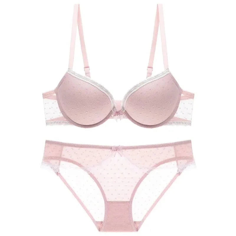 European and American Upper Support Top Thin Bottom Thick Cotton Cushion Steel Ring Push up Sexy Bra Lace Lingerie Bra Set — image 3