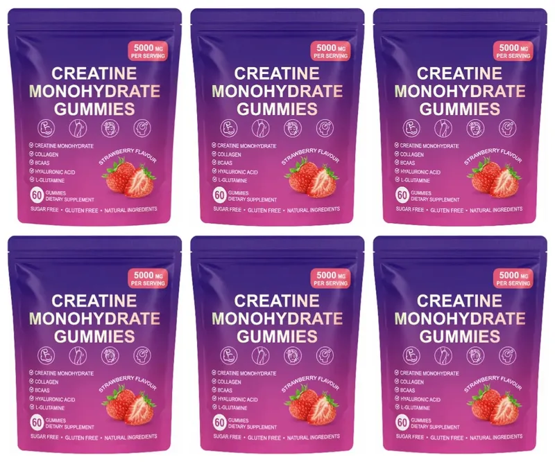 Creatine Gummies with Collagen BCAA Hyaluronic Acid Vitamin D3 Zinc Fitness Supplement for Active Adults Workout Support Sugar — image 10