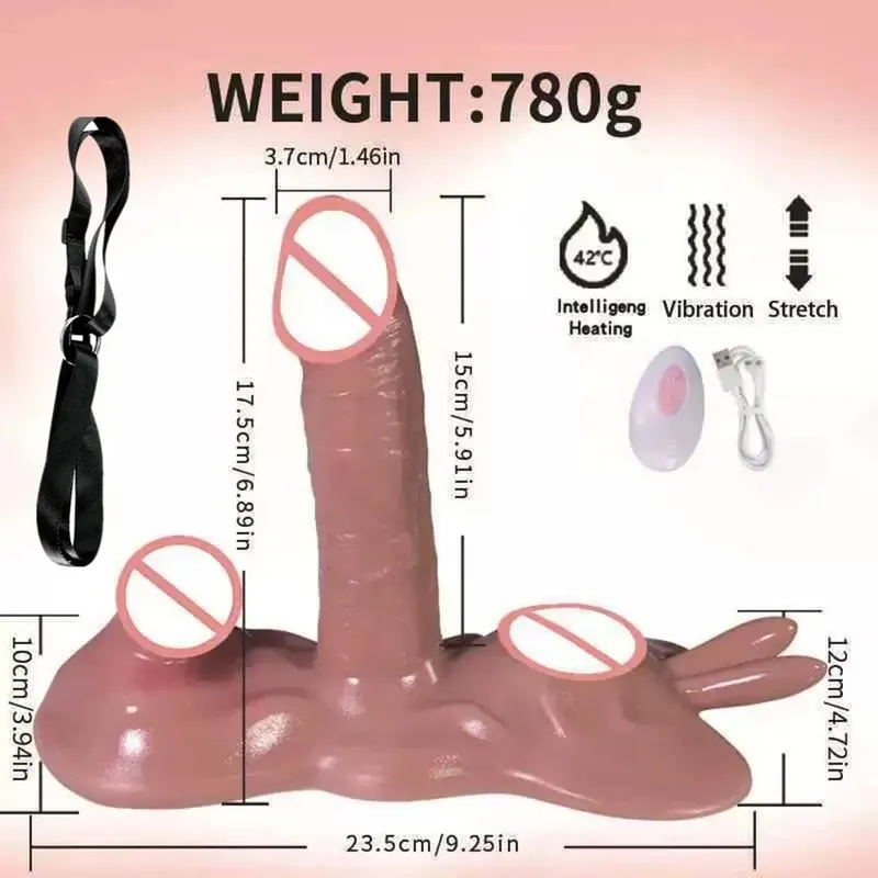 性玩具推力假陽具振動器可調節帶遙控振動按摩器 G 點肛門陰道刺激器性玩具