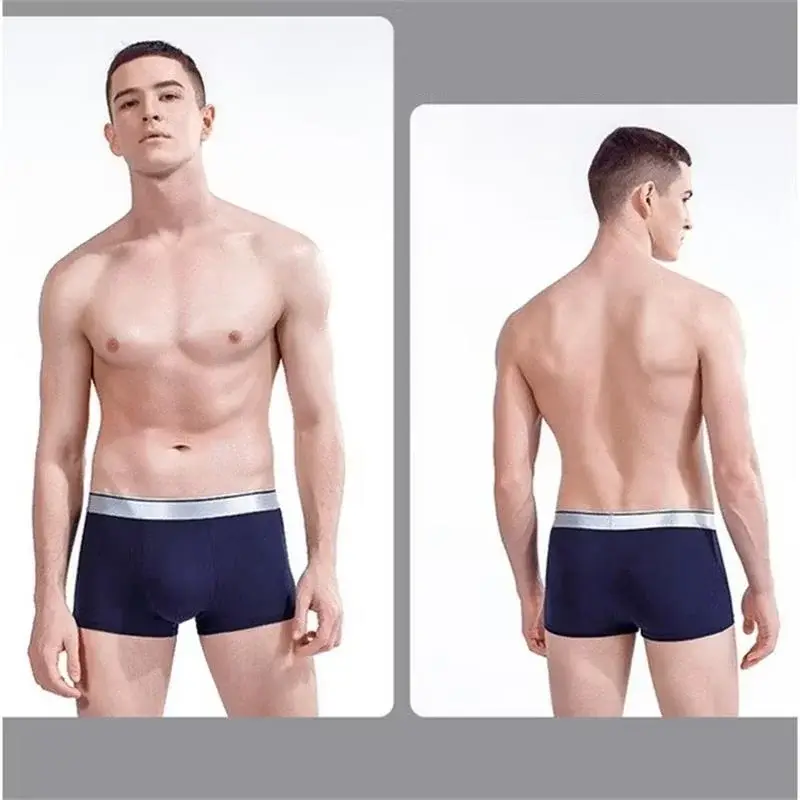 8Pcs Men's Underwear Solid Color Sexy Shorts Men's Boxer Shorts Milk Silk Fabric Soft Breathable Men Fashion Large Size XL-5XL — image 7
