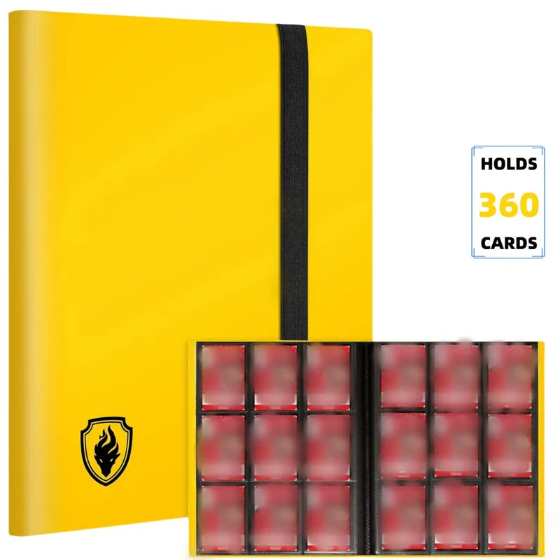 Ticaret Kartı Bağlayıcı 9 Cepler Kart Albümü Klasörü Yugioh Sport ve Diğer TCG için 360 Yan Yükleme Cep Bağlayıcı
