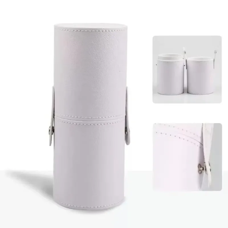 PU Leather Makeup Brush Bucket Dust-Proof Waterproof Empty Cosmetic Brushes Pen Holder Portable Makeup Brush Organizer — image 13