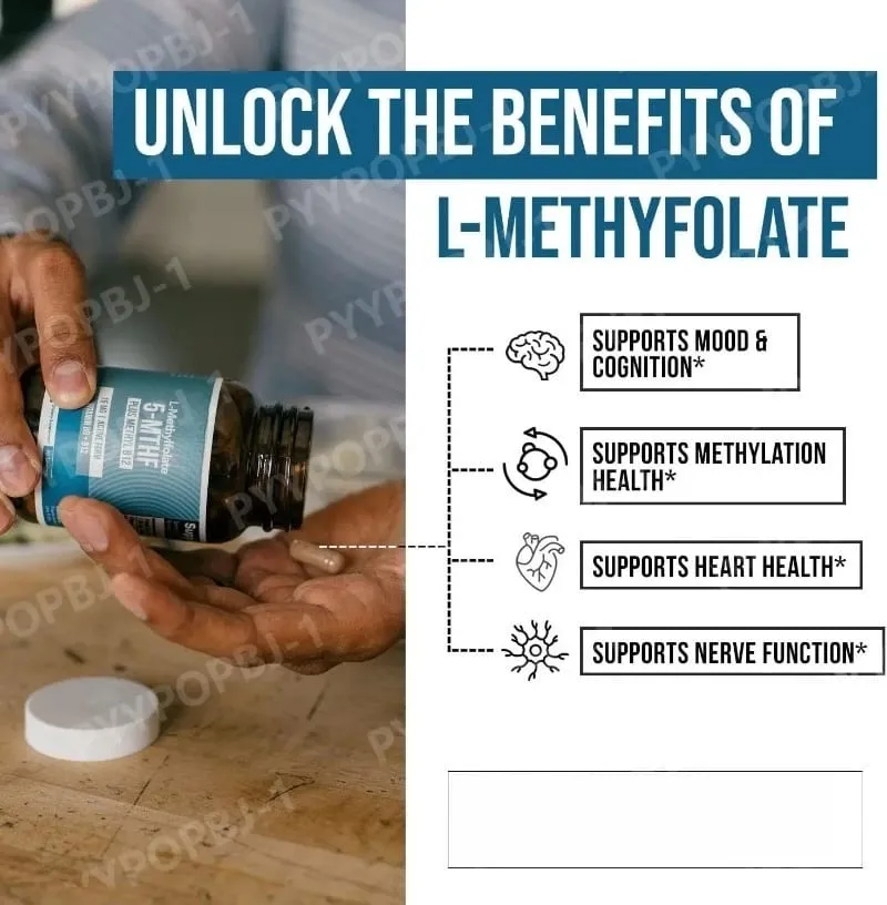 L Methylfolate 5 MTHF 15mg Plus Methyl B12 Vitamin B9 Active Form Nutritional Supplement 60 Capsules — image 4