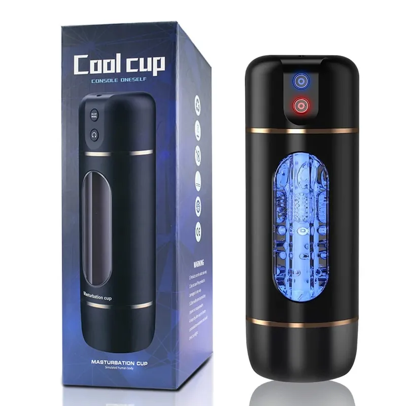 10 Frequency Male Vibration Masturbation Cup Intelligent Voice Interactive Aircraft Cup Penis Exercise Device Adult Sex Products