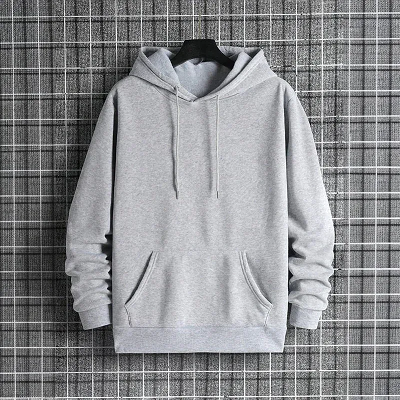 2025 Fall/winter New Arrival Men's Hoodie High Quality Solid Color Hooded Sweatshirt Male Home Outdoor Casual Fashion Pullover — image 6