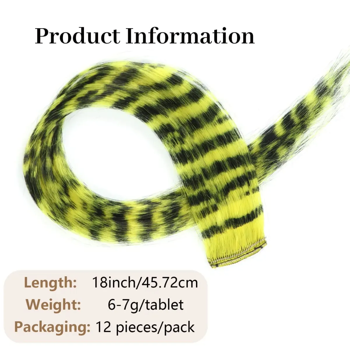 Clip in feather hair extensions Synthetic clip in colorful striped hairpieces 18inch for women ladies daily party holiday