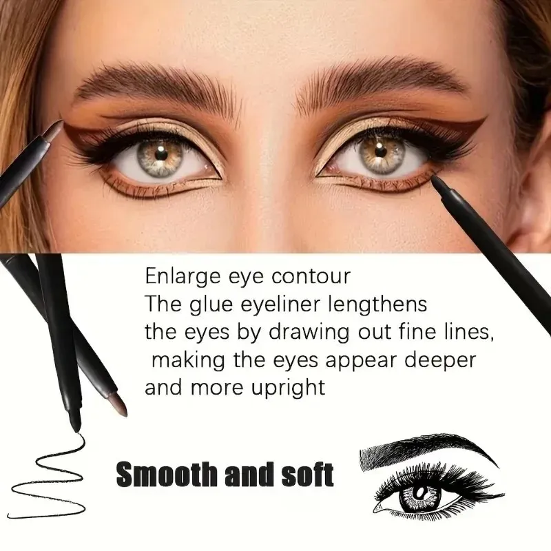 1-12pcs Waterproof Black Eyeliner Pencil Smudge-Proof Easy Twist Application Eye Gel for Beginner-Friendly Bold Punk Eye Makeup