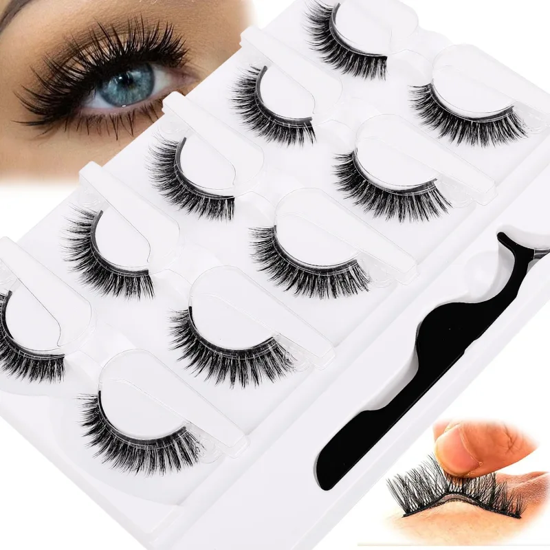 5 Pairs Glue-free Self-adhesive Eyelashes 3D Natural False Eyelash One Step Application Easy To Remove Eye Makeup Wholesale — image 8