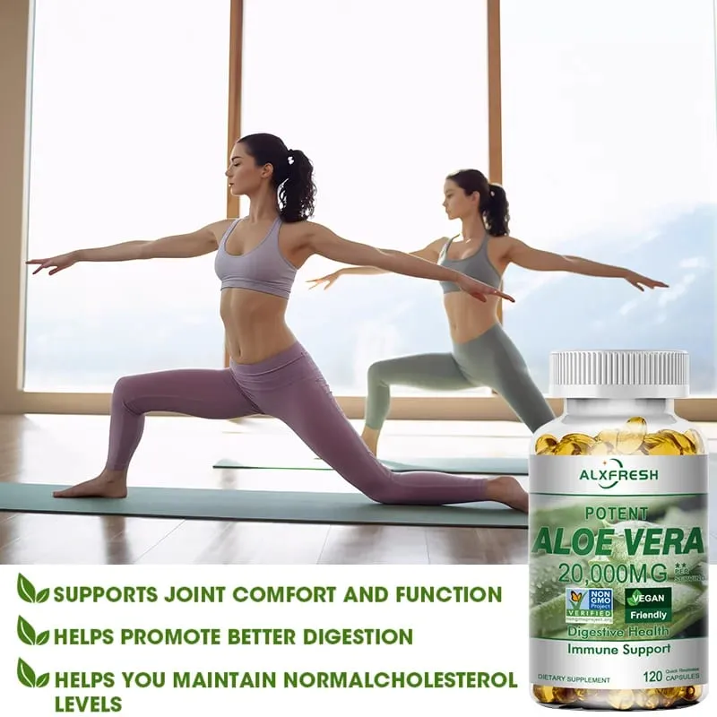 Aloe Vera Capsules Improve Digestive Health Soothe The Intestines Provide Antioxidant Detoxifying Effects Promote Skin Health