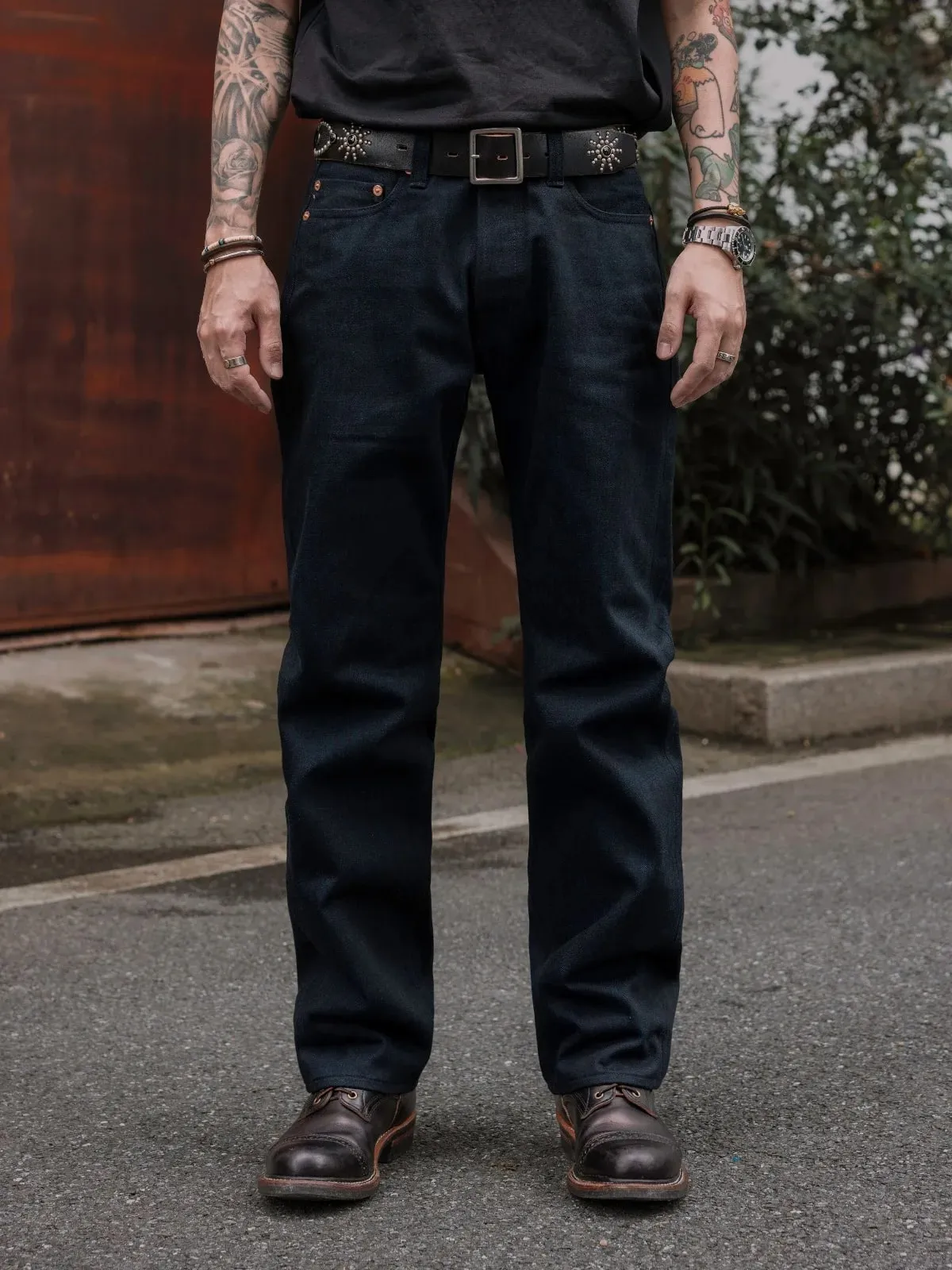 Red Tornado Midnight Blue Selvedge Jeans Men 16oz Denim Straight Fit Dark Indigo Workwear Pants — image 1