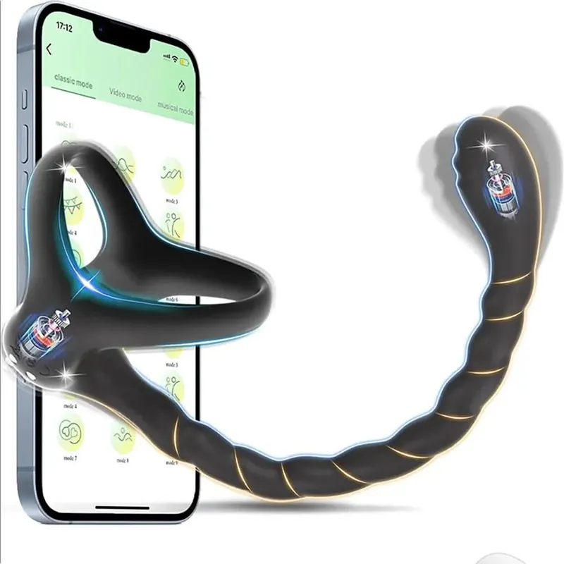 Vibrador Anal para principiantes, Control por aplicación, tapón Anal vibratorio, anillo para pene para hombres, masajeador de próstata, tapón Anal para juguetes sexuales Gay para hombres mayores de 18 años
