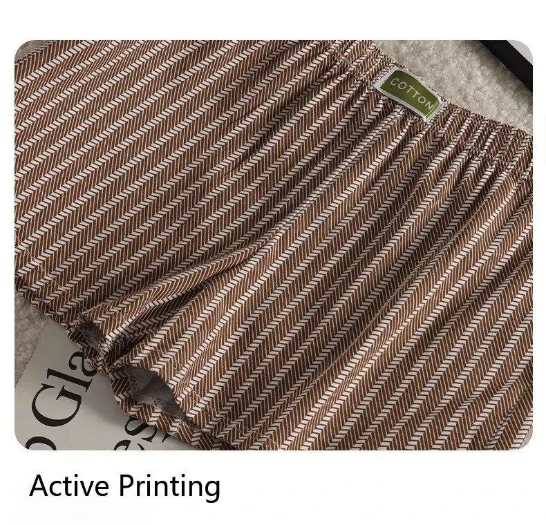 Herrenhöschen, gestreift, locker, atmungsaktiv, Heim-Boxershorts, Unterhose, Übergröße, weich und bequem, Baumwolle, Boxershorts, Sport, kurzer Abschnitt — image 6