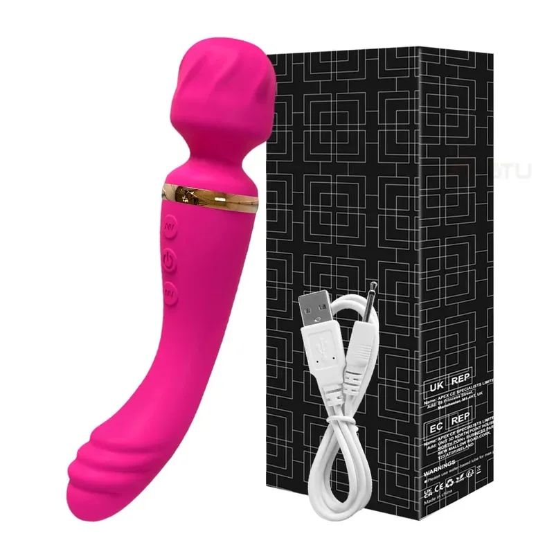 2 in 1 AV Wand Vibrator for Women Clit G-Spot Stimulator Nipples Breast Massager Female Masturbator Sex Toy for Women