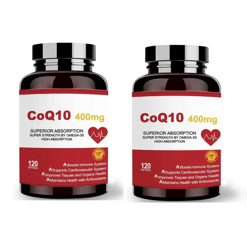 CoQ10 400mg Softgels - Coenzyme Q10 Supplement Plus PQQ Omega 3 Antioxidant for Heart Health and Cellular Energy 120 Softgel
