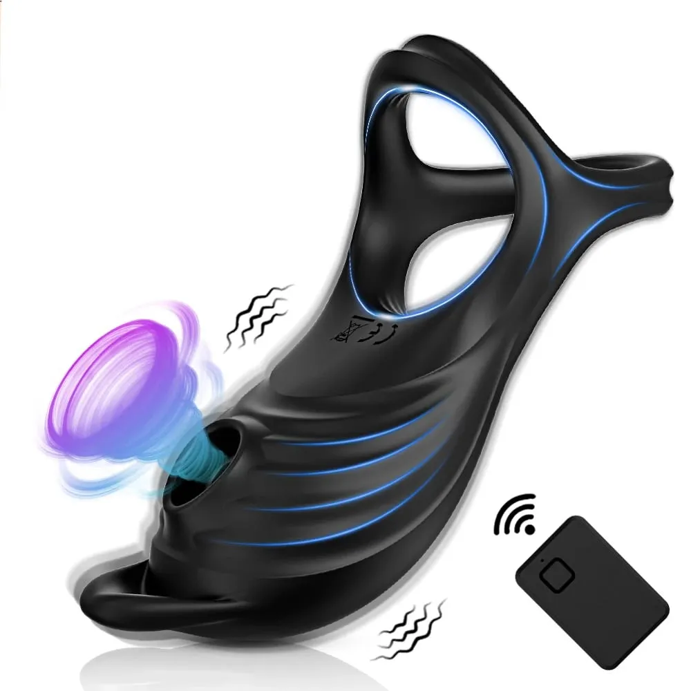 Sucking Vibrating Cock Ring for Men Remote Control Penis Ring Ejaculation Delay Clitoris Sucker Stimulation Sex Toy for Couples — image 1