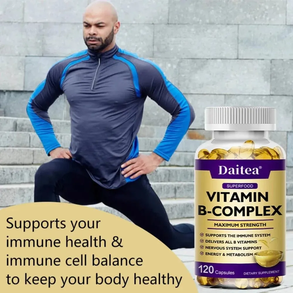 Vitamin B Complex - Immune Support Supplement Promotes Brain Health and Nervous System Boosts Energy and Improves Alertness — image 2