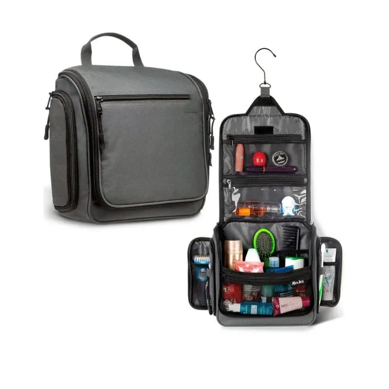 Travel Toiletry Bag Large Hanging Toiletry Organizer Waterproof Hygiene Bag with Metal Swivel Hook for Toiletries Cosmetics