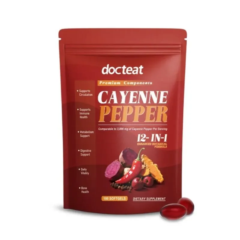 Cayenne Pepper Extract Botanical Formula Supports Circulation Immune Health &Daily Vitality180 Softgels Dietary Supplement