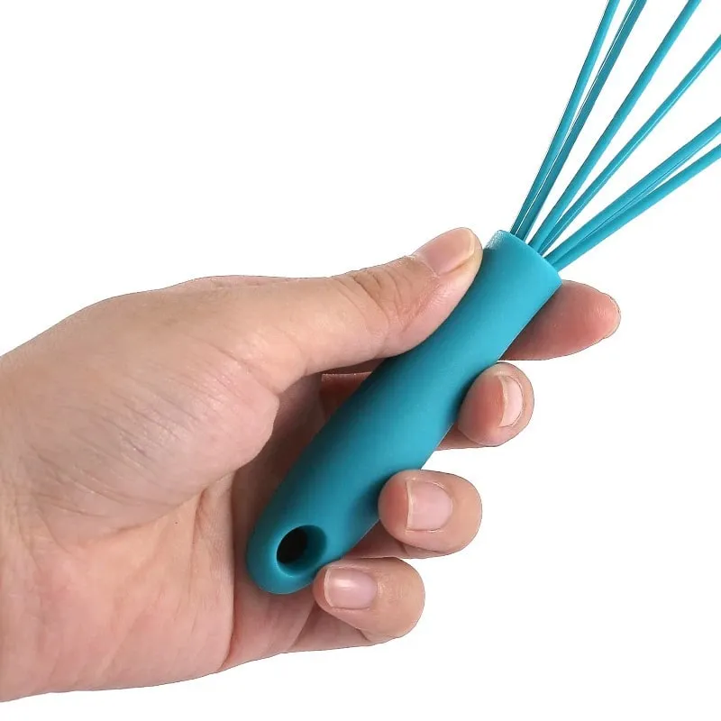 6-inch Mini Children's Silicone Egg Beater Household Manual Cream Egg Mixer Kitchen Baking Tool — image 4