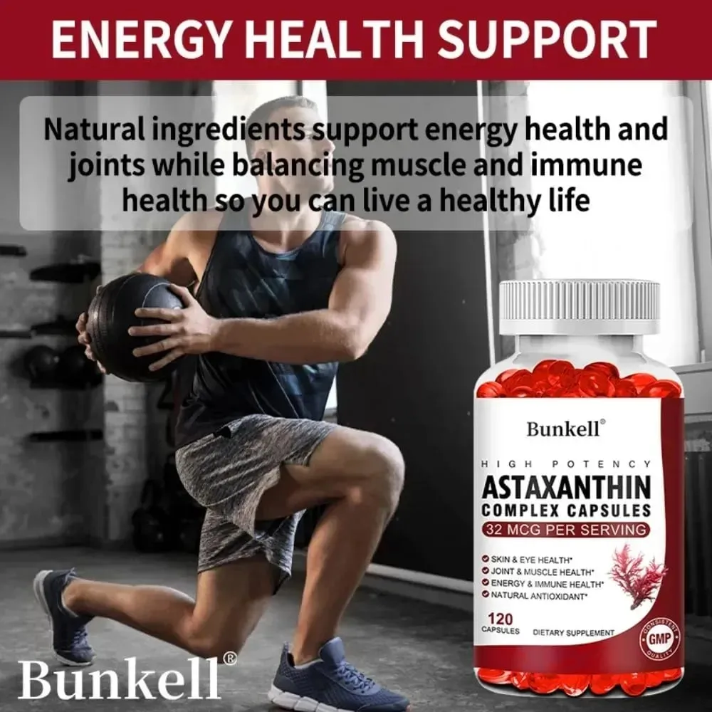 Minyak Krill Antartika 120mg Kapsul Astaxanthin 32mcg(EPA DHA) Menyokong Imuniti Sendi dan Kulit Kesihatan Kardiovaskular