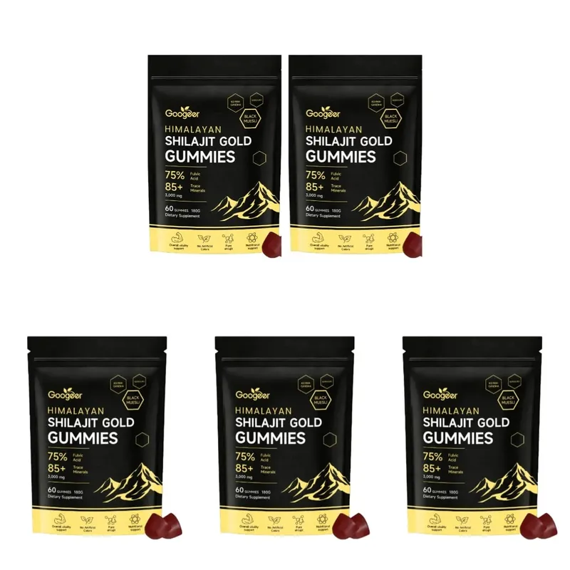 Himalayan Shilajit Gold 60 Gummies Minerals Formula Supports Energy Boost & Body Vitality Natural Nutritional Dietary Supplement