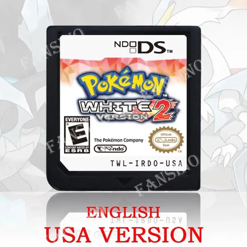 (USA EUR AUS) Pokemon Black White 1/2 Version High Quality Authentic 1:1 Replica DS Video Game Cartridge For DS 2DS 3DS Console