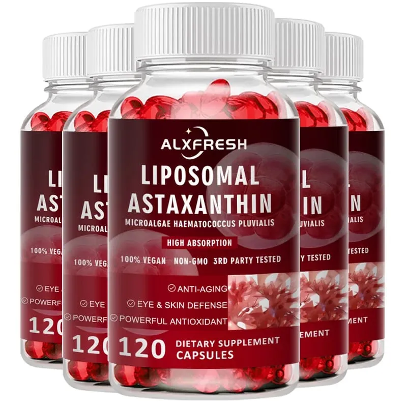 Antioxidante de alta absorção de astaxantina lipossomal 24mg para olhos, pele, cérebro imunológico, suporte cognitivo, suplemento natural não gmo — image 9