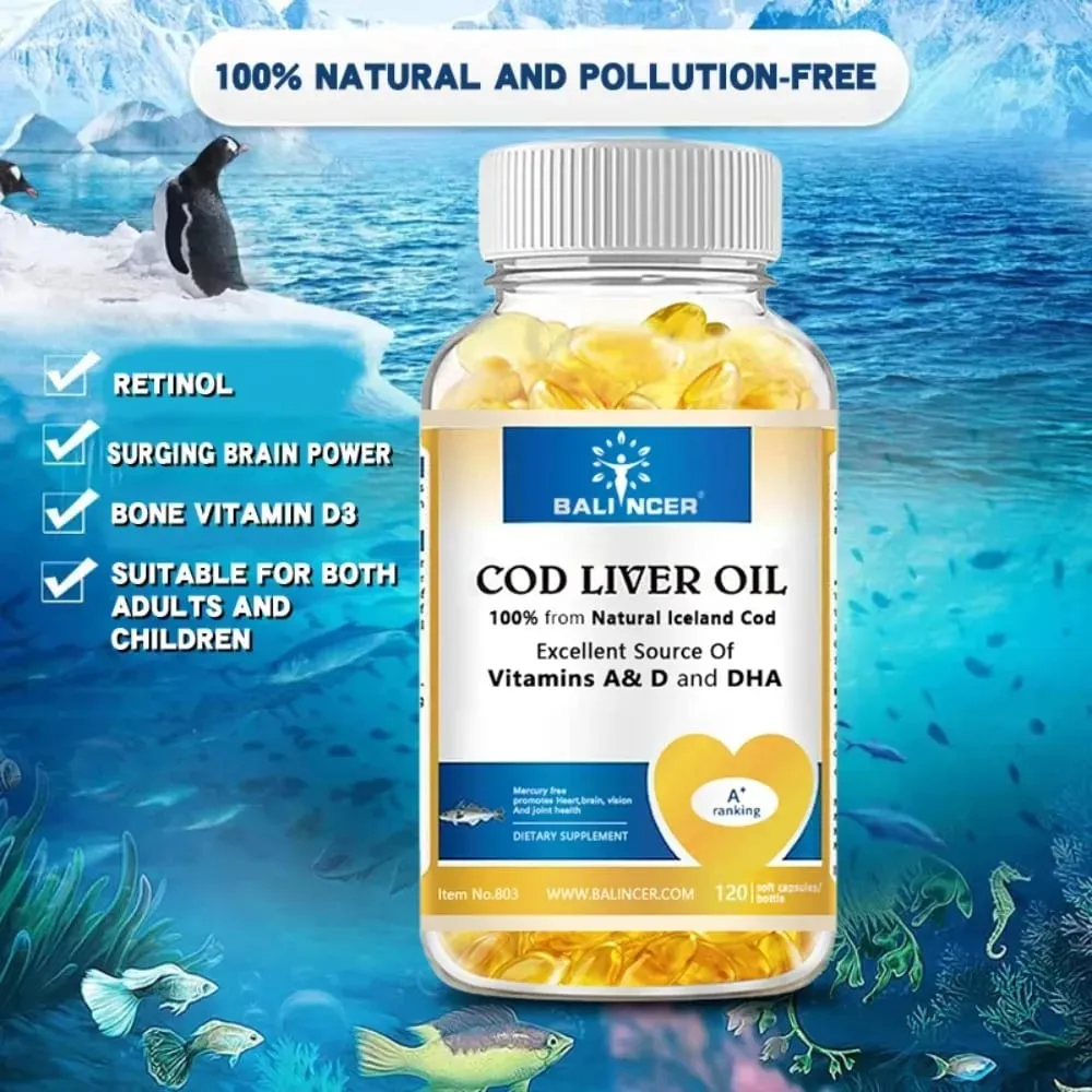 Extra-strength Formula Cod Liver Oil Contains Vitamins A D EPA and DHA Supports Heart Brain Immune Joint and Eye Health