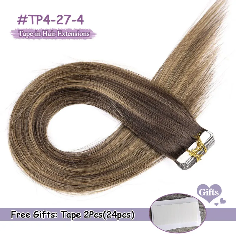 Seamless Tape In Extensions Human Hair Remy Tape In Human Hair Extensions Invisible Natural Hair Extensions For Women 50g/100g