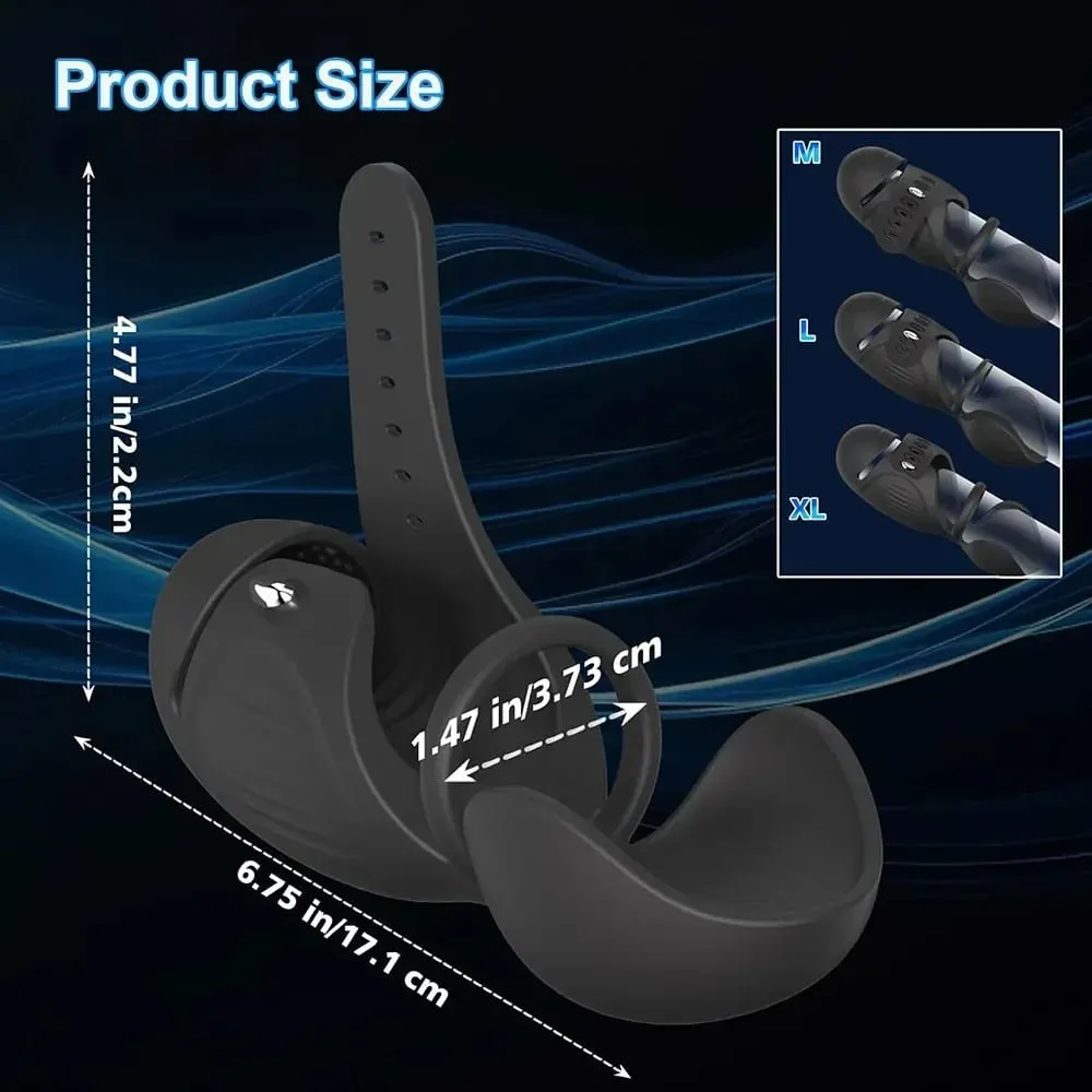 4-in-1 Adjustable Male Masturbator Penis Vibrator Trainer Penis Exerciser Stroker with Cock Ring Testicle Masturbators Sex Toys