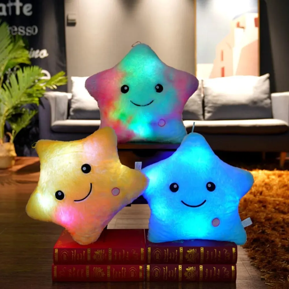 New LED Electronic Star Plush Toy Soft Star LED Star Doll Toy Home Decoration Baby Kid Toys Soft Star Pillow — image 2