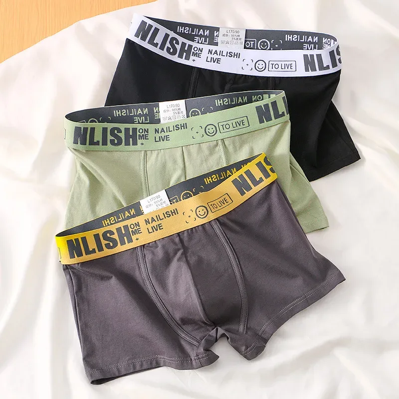 [Bloom the love] Brand Solid 1pcs/3pcs Boxer Men Underwear Cotton Boxershort Mens Boxers Man Cuecas Masculina Size M-3XL nl-112