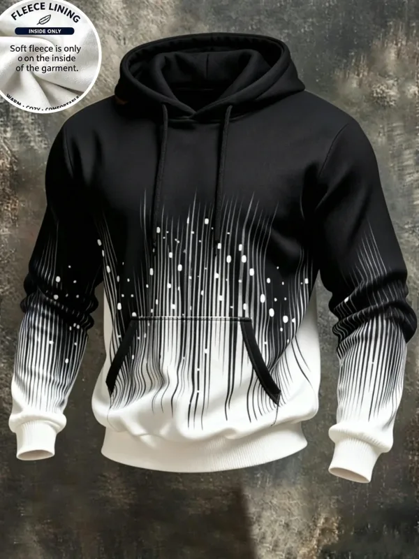 3D Print Fleece Hoodie Blue Spiral Grid Optical Illusion Pullover Long Sleeve Kangaroo Pocket Casual Sweatshirt Tops