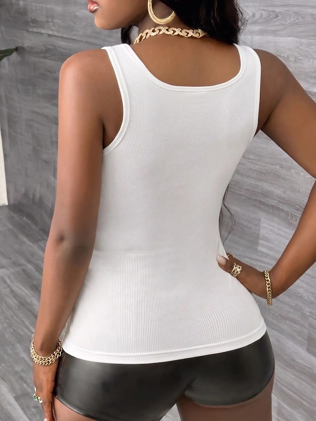 Women's Mock Half-Zip Tank Top Ribbed Solid Color Sleeveless Cami Top Fashion Soft Casual Sports Vest Top
