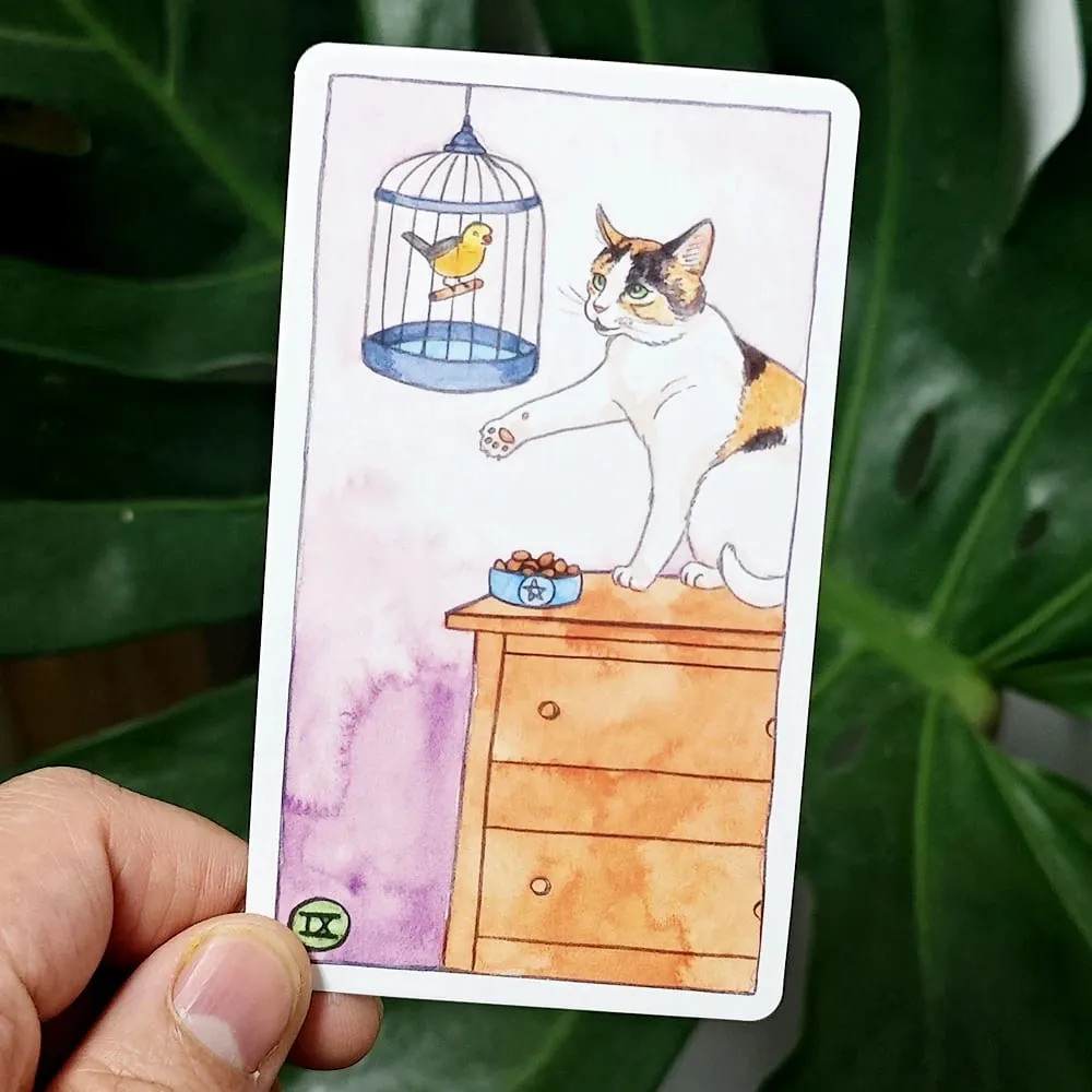 Cat Tarot Ρωσική γλώσσα 10,3*6cm Συνδυάστε την αυθεντικότητα με την αίσθηση του χιούμορ της γάτας 78 τμχ Κάρτες Ταρώ με θέμα τη γάτα — image 6