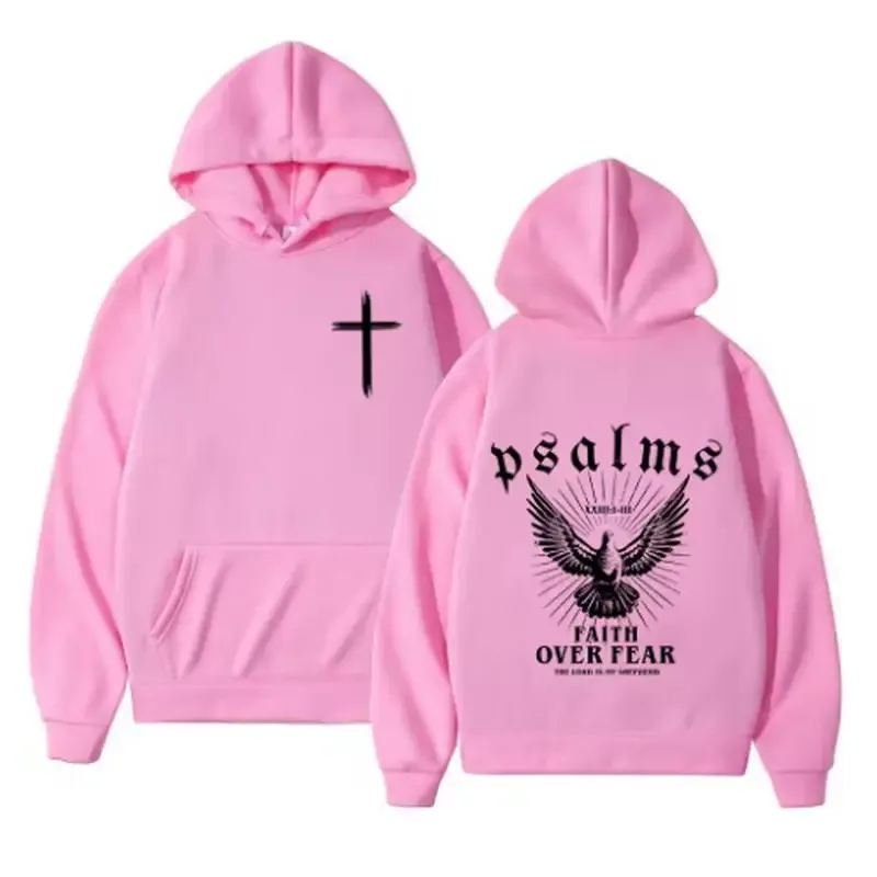 Christian Jesus Faith Over Fear Bible Verse Hoodies Men Fabric Street Fashion Hoodie Casual Street Sweatshirt Cyberpunk Style — image 7