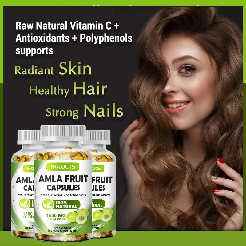 Amla Vitamin Supplements Supports Metabolism Detox & Digestion Collagen Booster Provides Cellular Defence Skin Hair Health — image 5