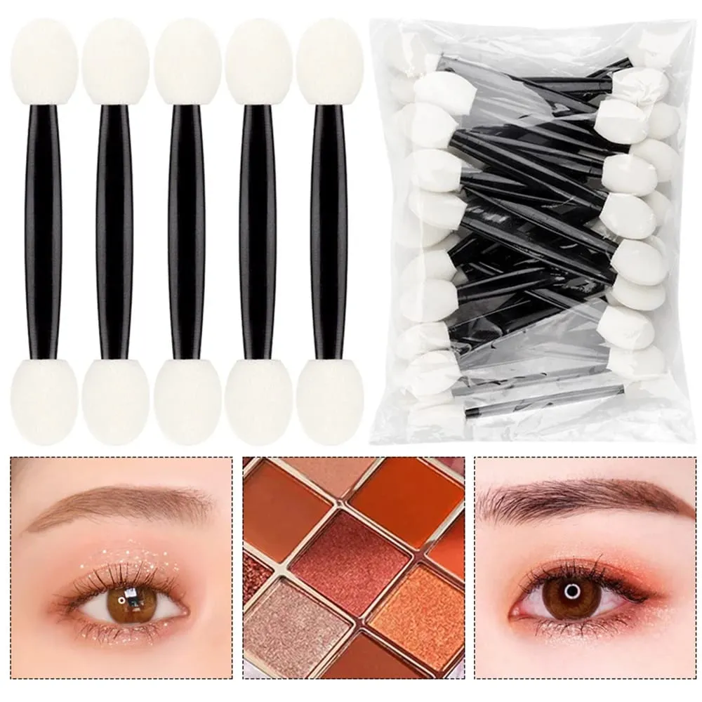 50/200pcs Eyeshadow Applicators Dual Sides Eye Shadow Brush Makeup Sponge Brushes For Girls Cosmetic Tool Beauty Applicators — image 3