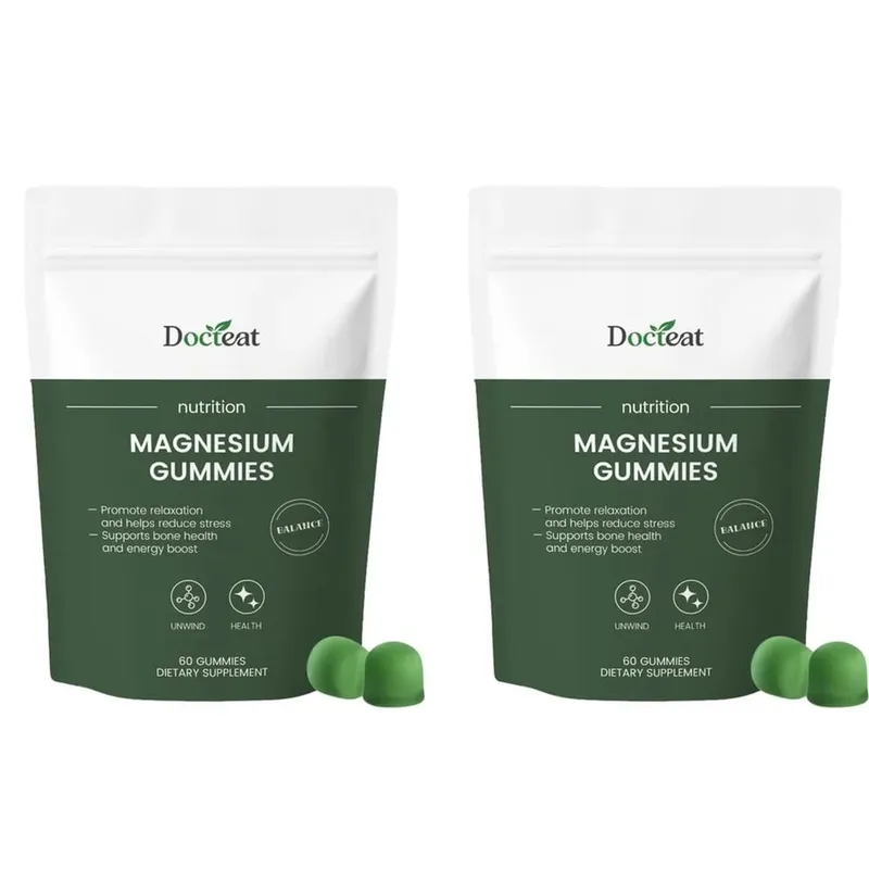 Docteat Magnesium Glycinate Gummies 500mg for Sleep & Stress Relief Bone Health with Vitamin D3 Calcium Citrate & B6 60 Count — image 8
