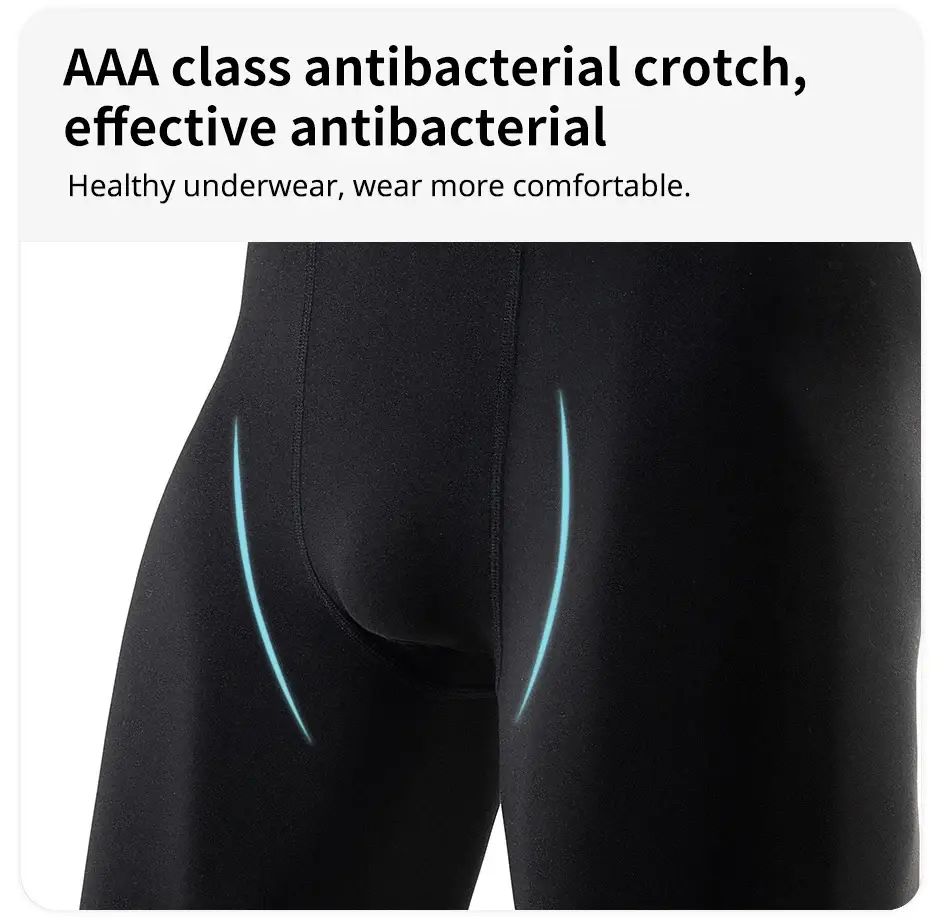 5/10 Piece Set Of Men's Solid Color Classic Long Underwear Quick Drying Youth Sports Comfortable Elastic Casual Boxer Shorts — image 4