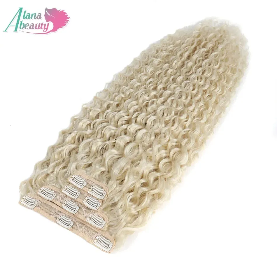 Alana 28inch Synthetic Long Water Curly Clip In Hairpieces Hair Extensions Kinky Curly Clip-in Hair Heat Resistant Organic Fiber