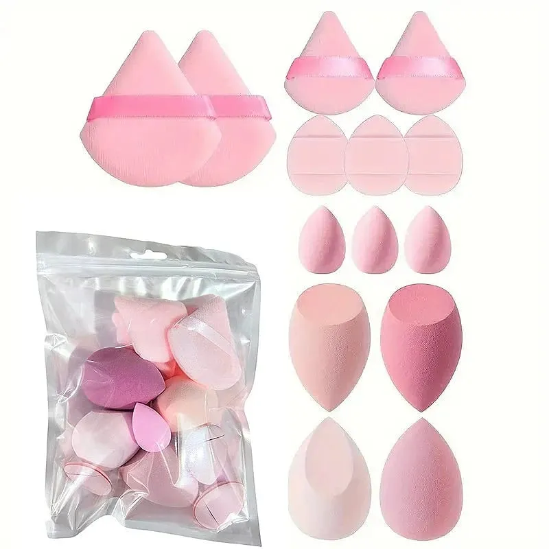 Kit de maquillage 33 pièces, grandes et petites éponges de beauté pour une application et un démaquillage impeccables, ensemble complet