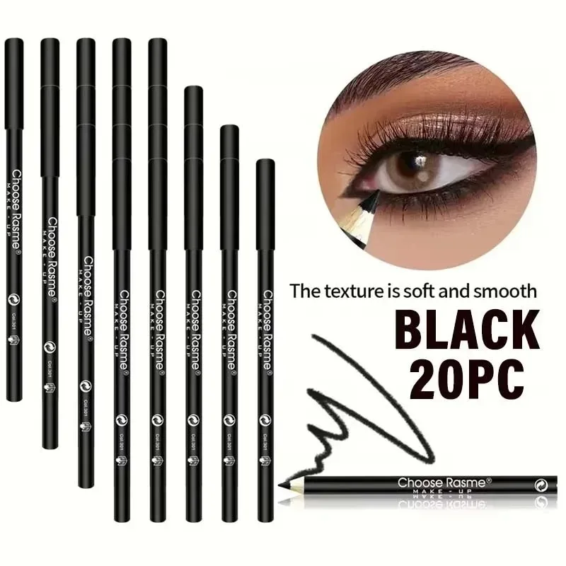 1-20Pcs Waterproof Black Eyeliner Pencils -Smudge-Proof Long-Lasting & Beginner-Friendly Smooth High Pigmented Punk Eye Makeup